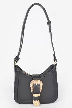 0785 Black Gold Buckle Shoulder Bag - Pack of 3