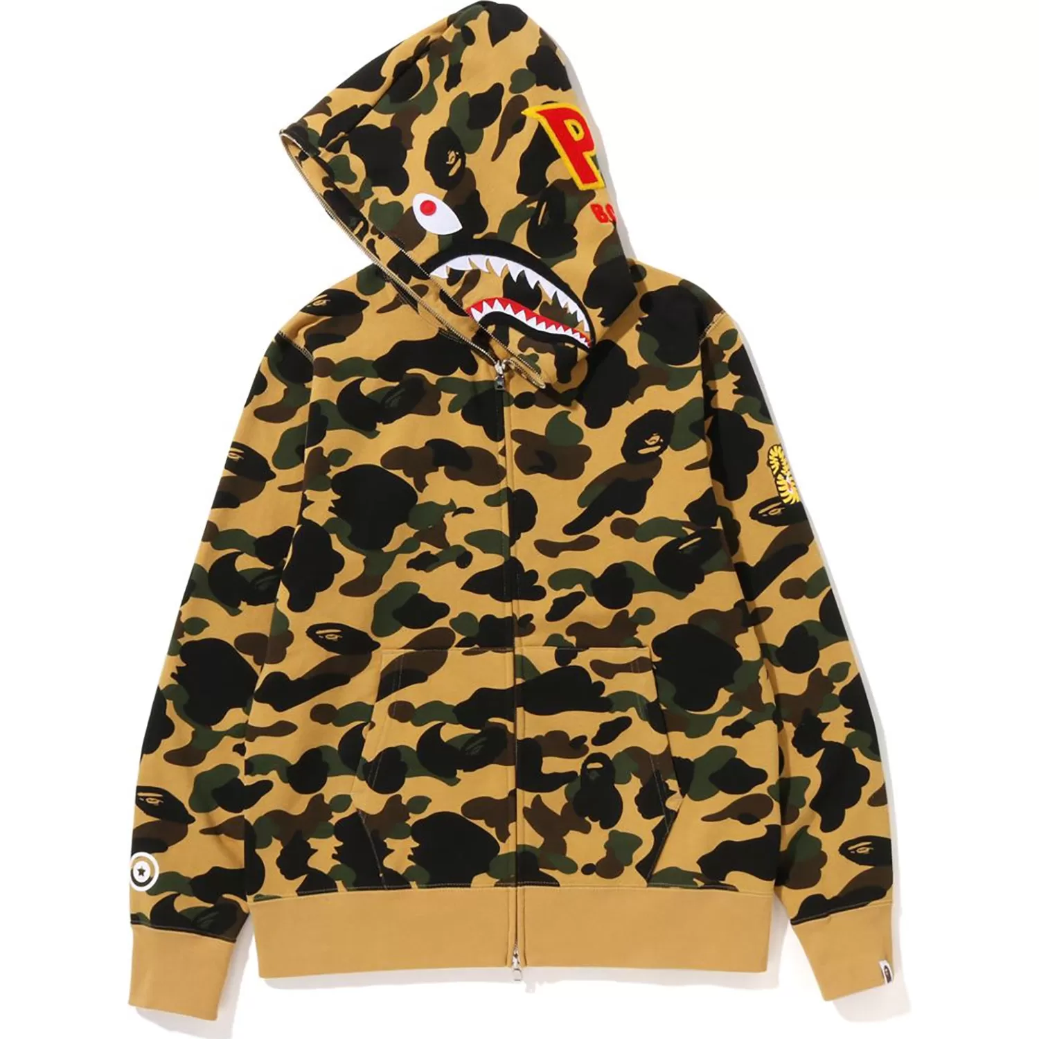 1ST CAMO 2ND SHARK FULL ZIP HOODIE MENS