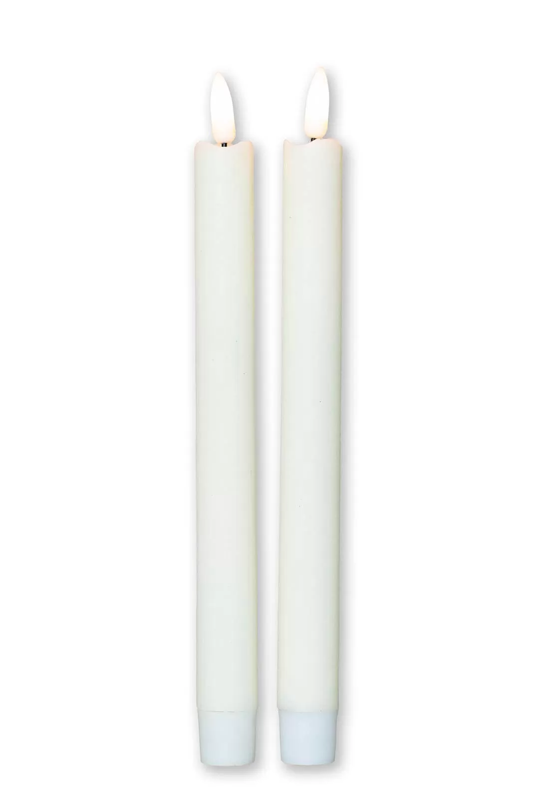 3D Flame LED Taper Candle Set - Ivory