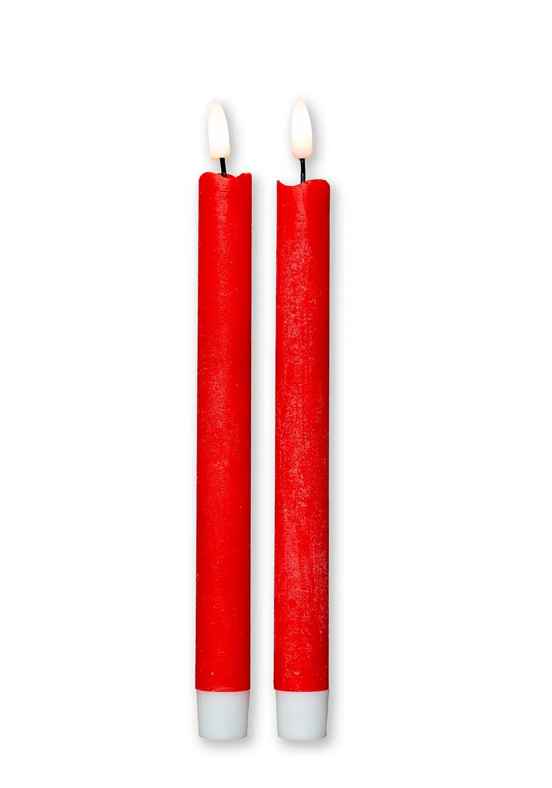 3D Flame LED Taper Candle Set - Red