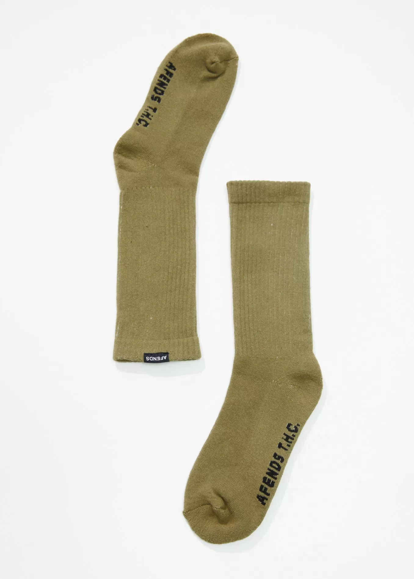 AFENDS Mens Everyday - Crew Socks - Olive