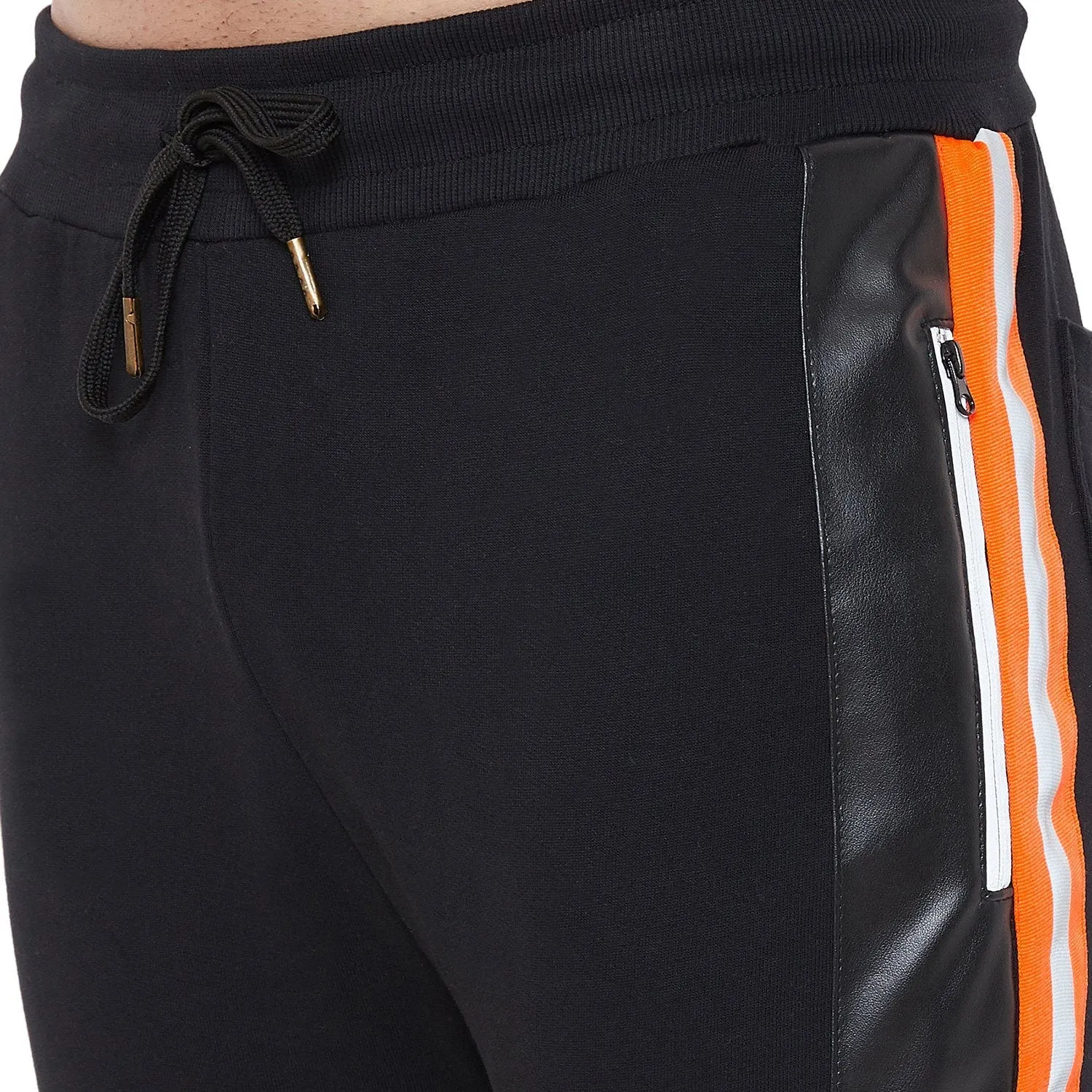 All Black Neon Orange Reflective Joggers