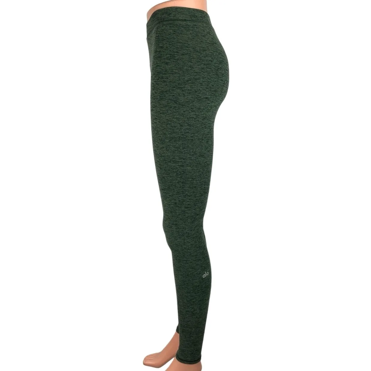 Alo Yoga Green Mid Rise Pull On Activewear Athletic Fitness Ankle Leggings Sz XS