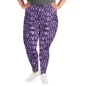 Amethyst Dragon Scale Plus Size Leggings