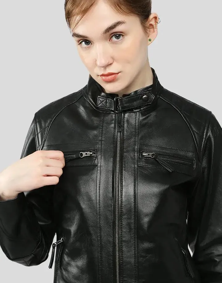 Annalise Black Racer Leather Jackets