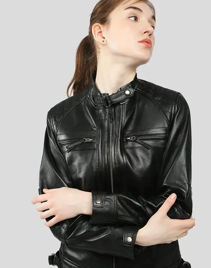 Annalise Black Racer Leather Jackets