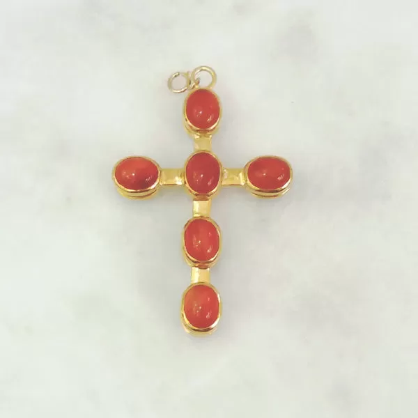 Apatite & Carnelian Double Sided Cross