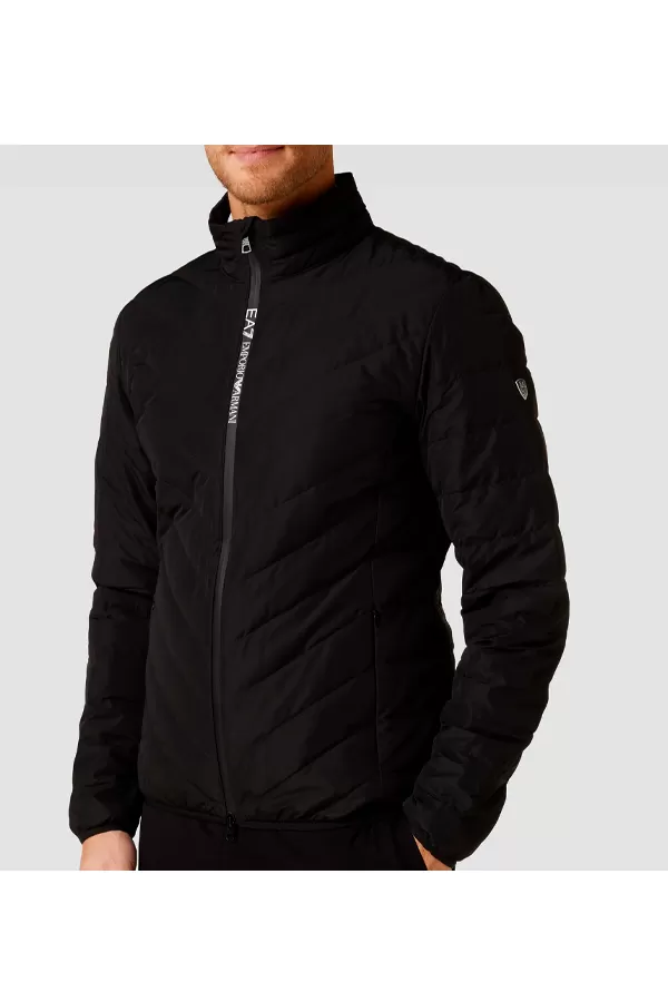 Armani EA7 Down Shield Logo Zip Jacket Black