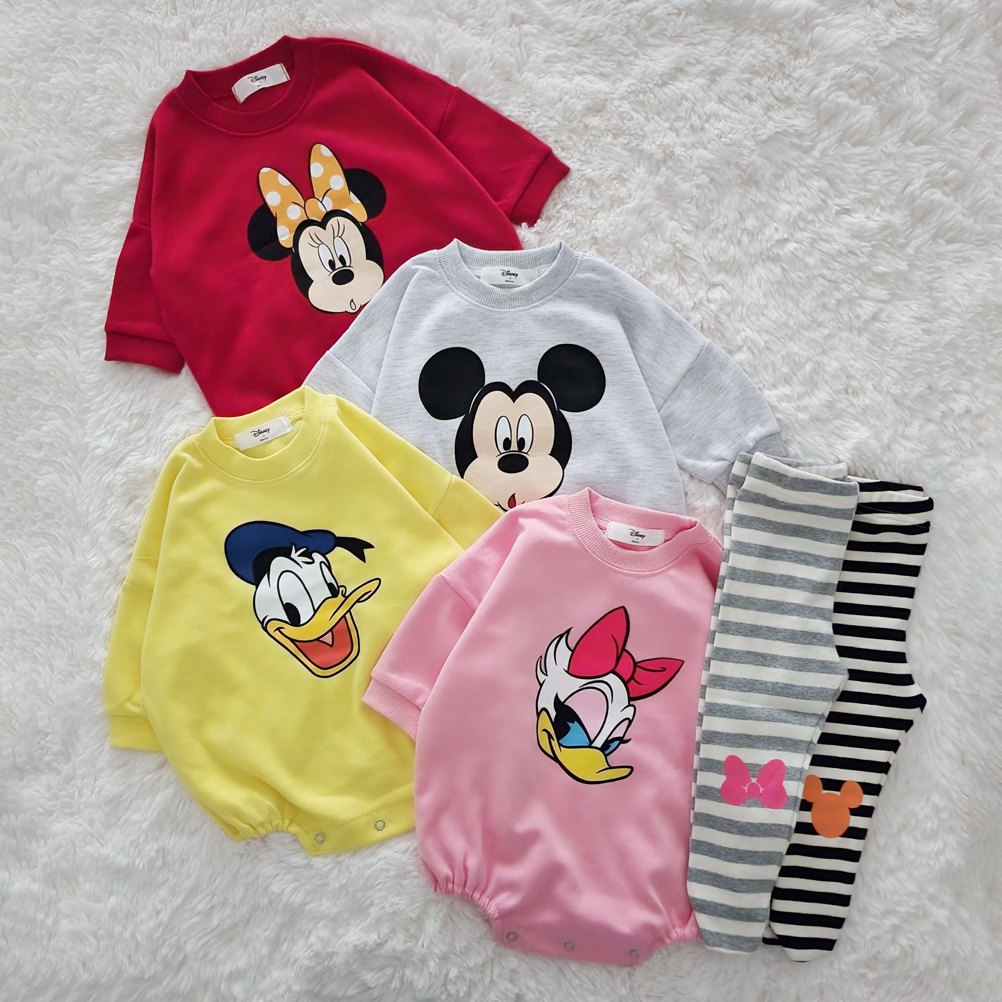 BABY DISNEY LONGSLEEVE ROMPER AND FOOTED LEGGINGS SET (6-18 - 2 COLORS