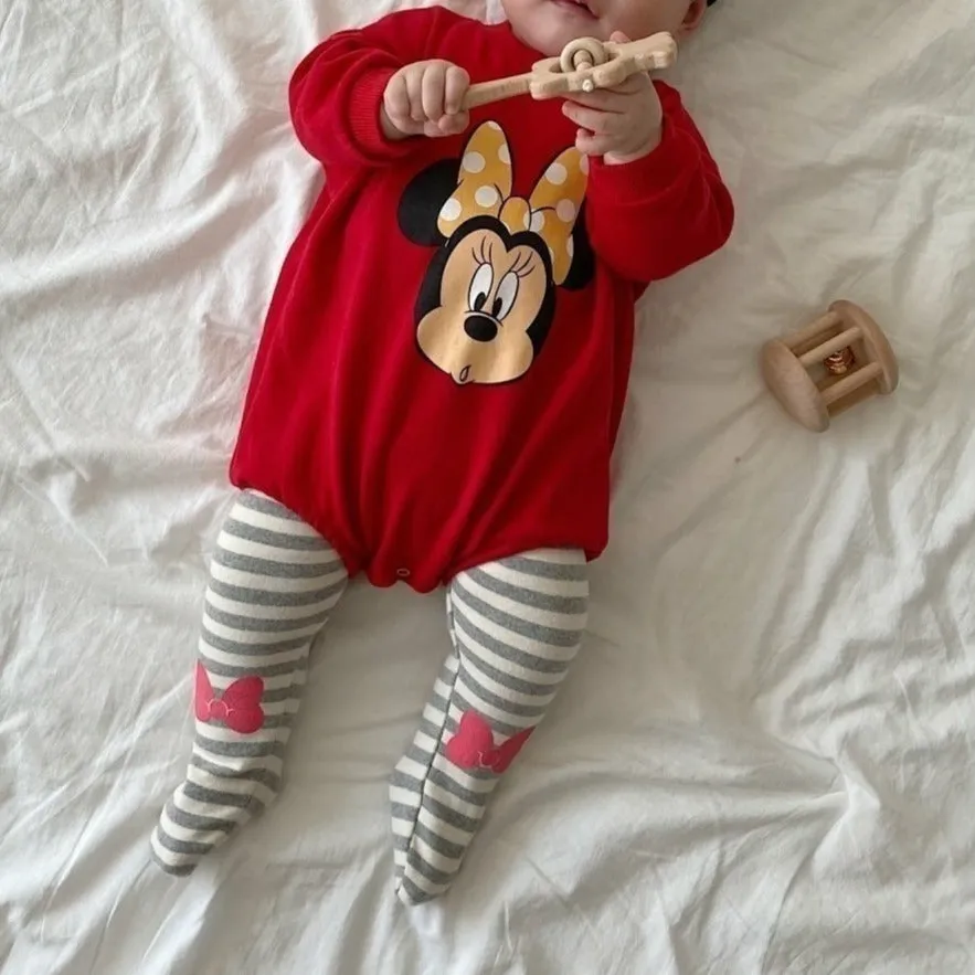 BABY DISNEY LONGSLEEVE ROMPER AND FOOTED LEGGINGS SET (6-18 - 2 COLORS