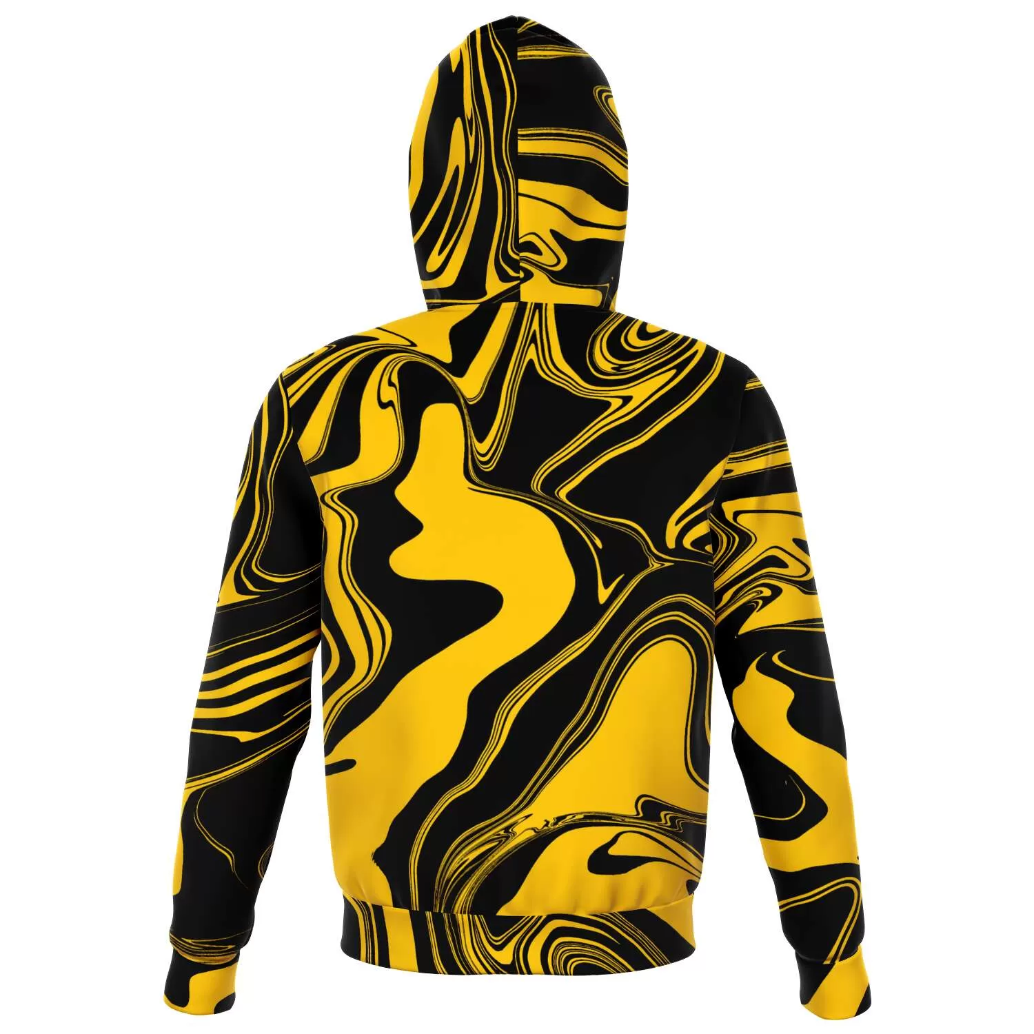 Black and Yellow Abstract Melt Zip-Up Hoodie