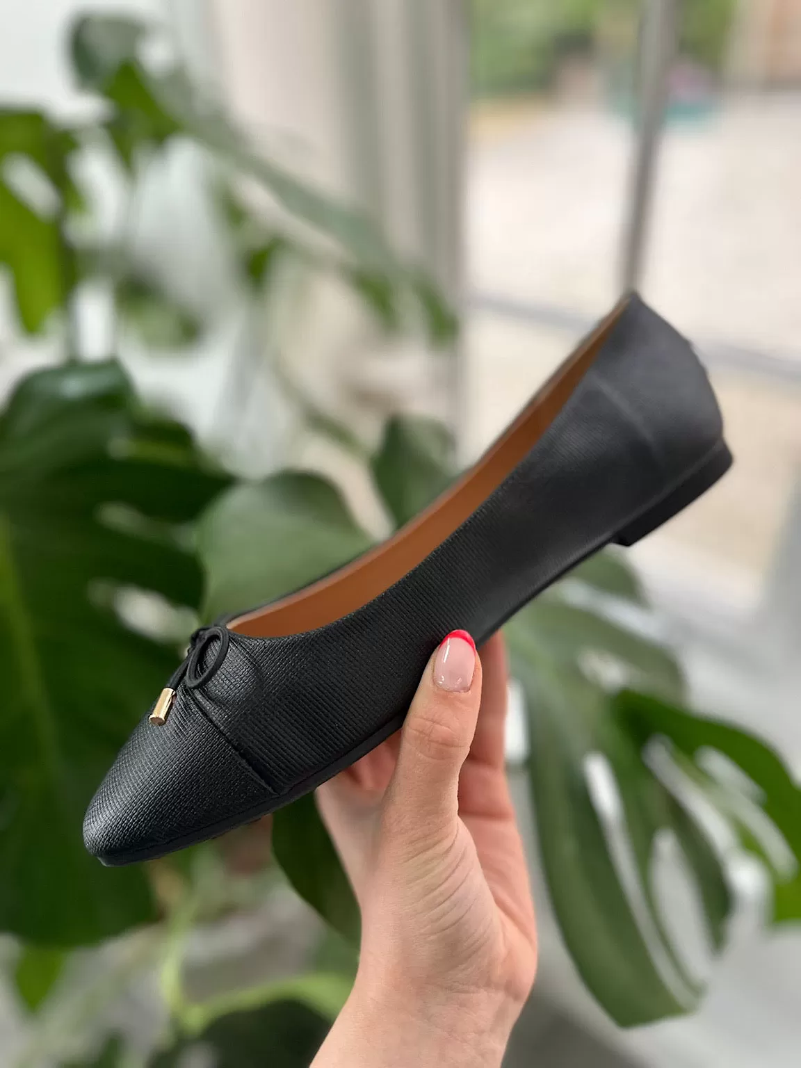 Black Bow Front Ballet Pump