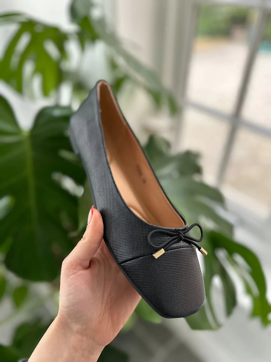 Black Bow Front Ballet Pump