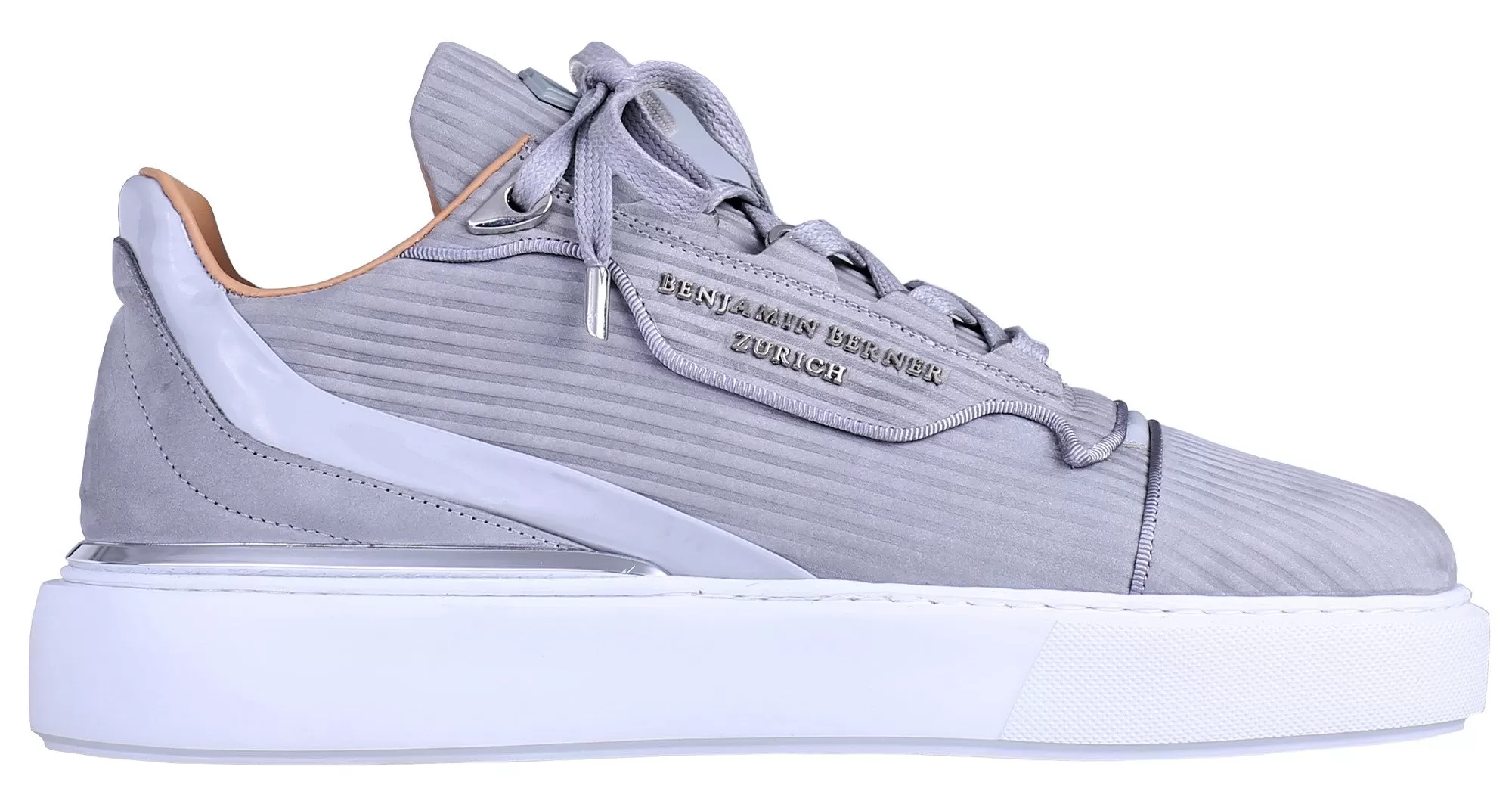 BNJ RAPHAEL Low-Top ICE GREY 3D STRIPED NUBUCK