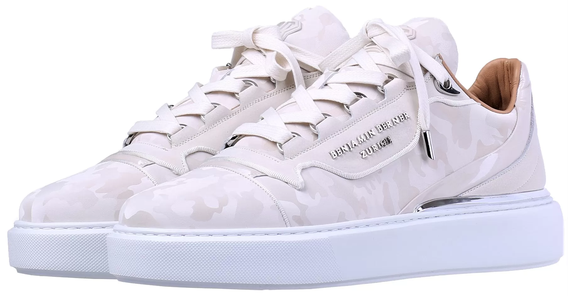 BNJ RAPHAEL Low-Top  MARBLE REFLECTIVE CAMOUFLAGE CALFSKIN