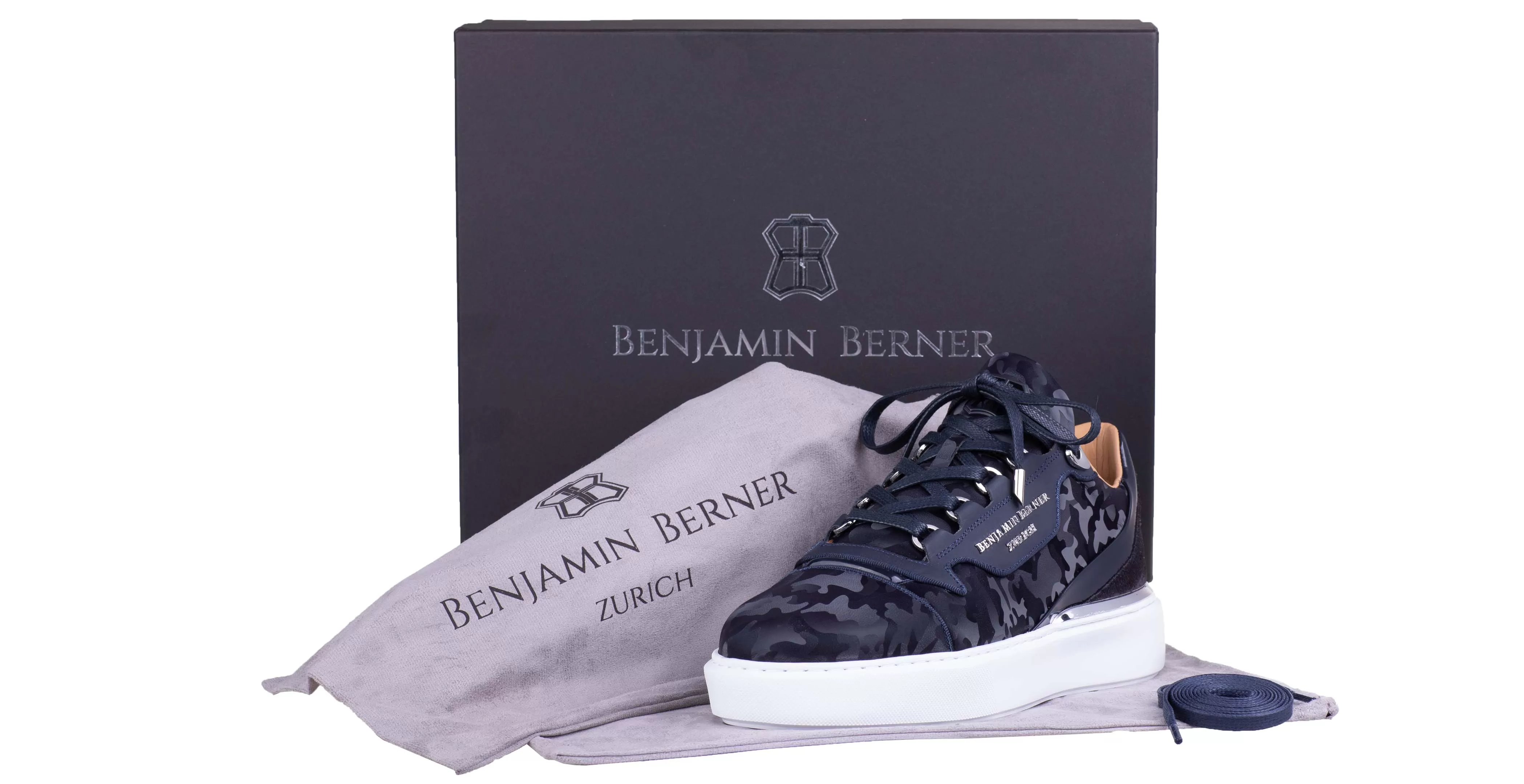 BNJ RAPHAEL Low-Top  NAVY REFLECTIVE CAMOUFLAGE-MATT NAPPA