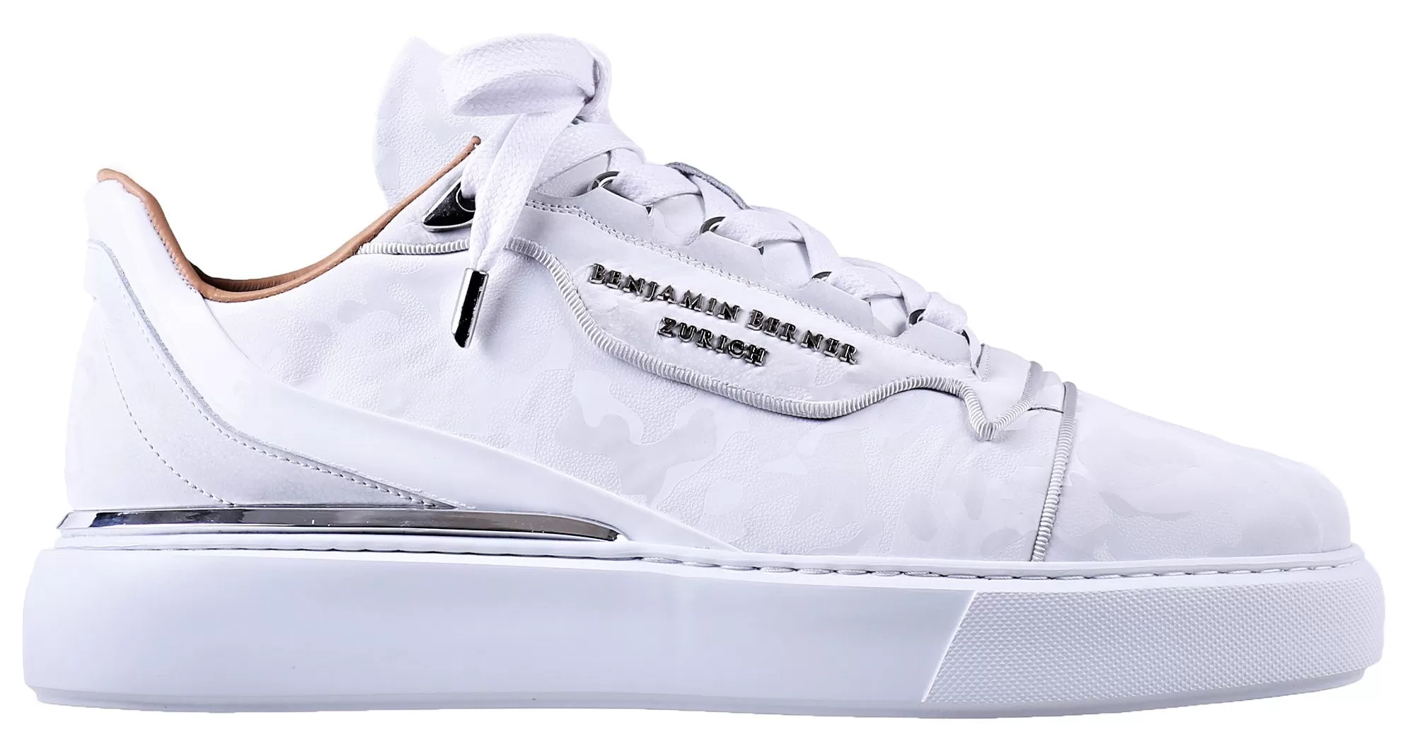 BNJ RAPHAEL Low-Top  WHITE REFLECTIVE CAMOUFLAGE CALFSKIN