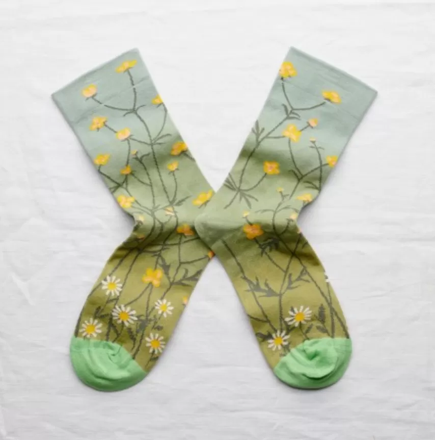 Bonne Maison: Flower Wave Blue Socks