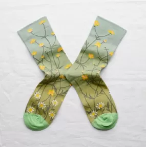 Bonne Maison: Flower Wave Blue Socks