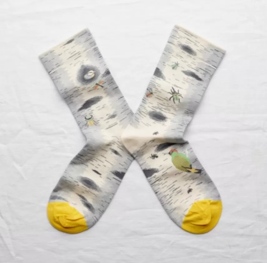 Bonne Maison:  Insect Natural White Socks