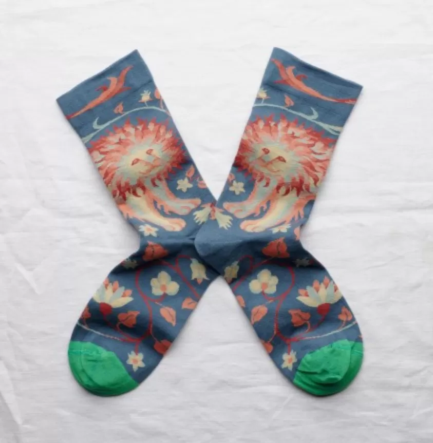 Bonne Maison:  Lion Abyss Blue Socks