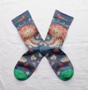 Bonne Maison:  Lion Abyss Blue Socks