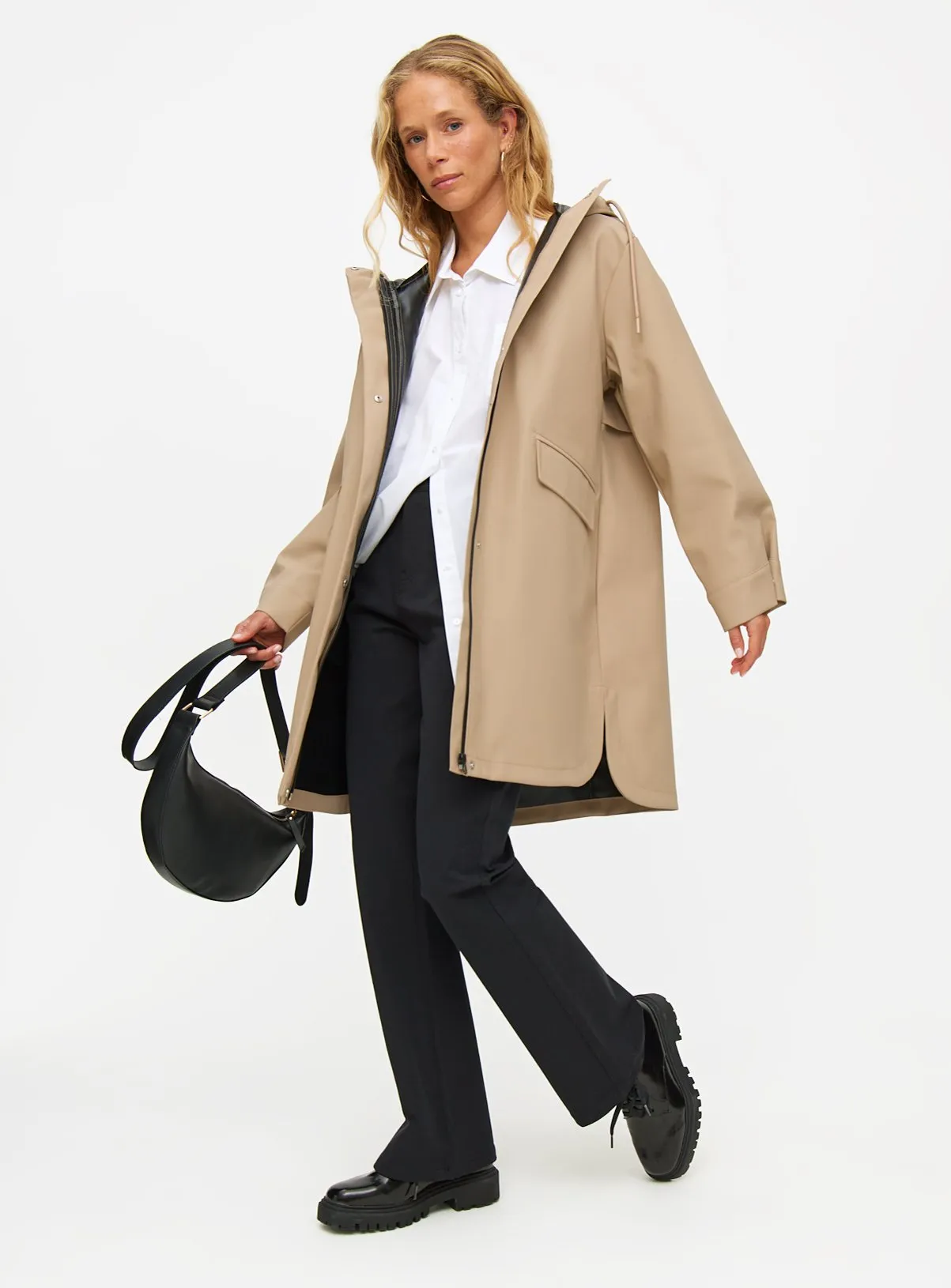 Buy Taupe Longline Rubberised Raincoat S | Coats | Tu