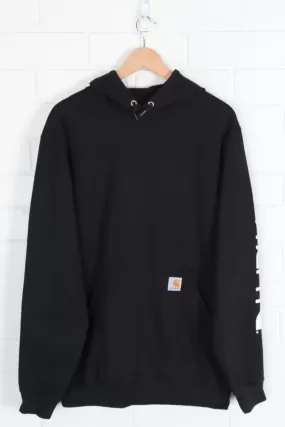 CARHARTT Black Sleeve Detail Front Pocket Hoodie (M)