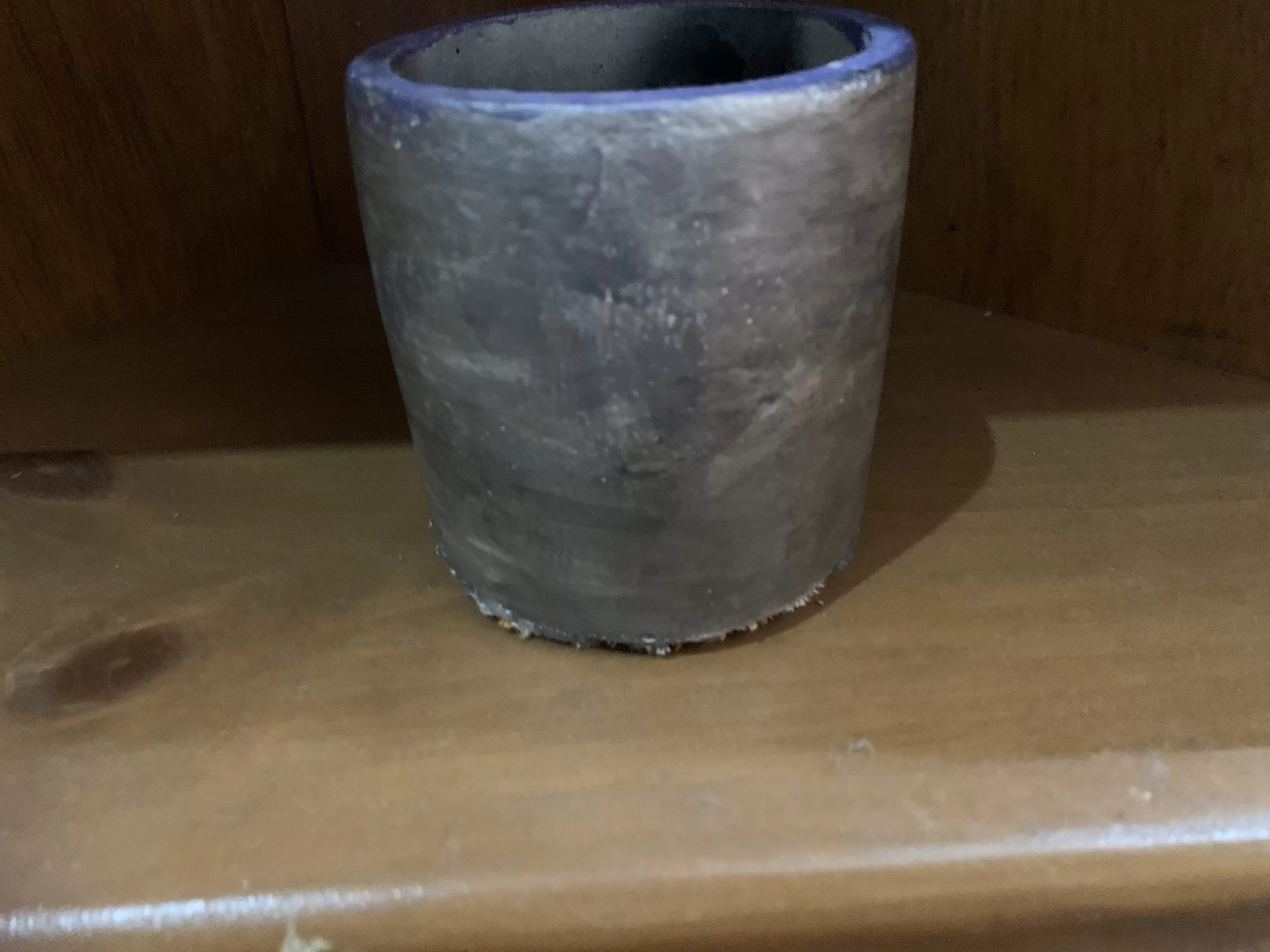 Cement Smooth Sided Cubby Vessel