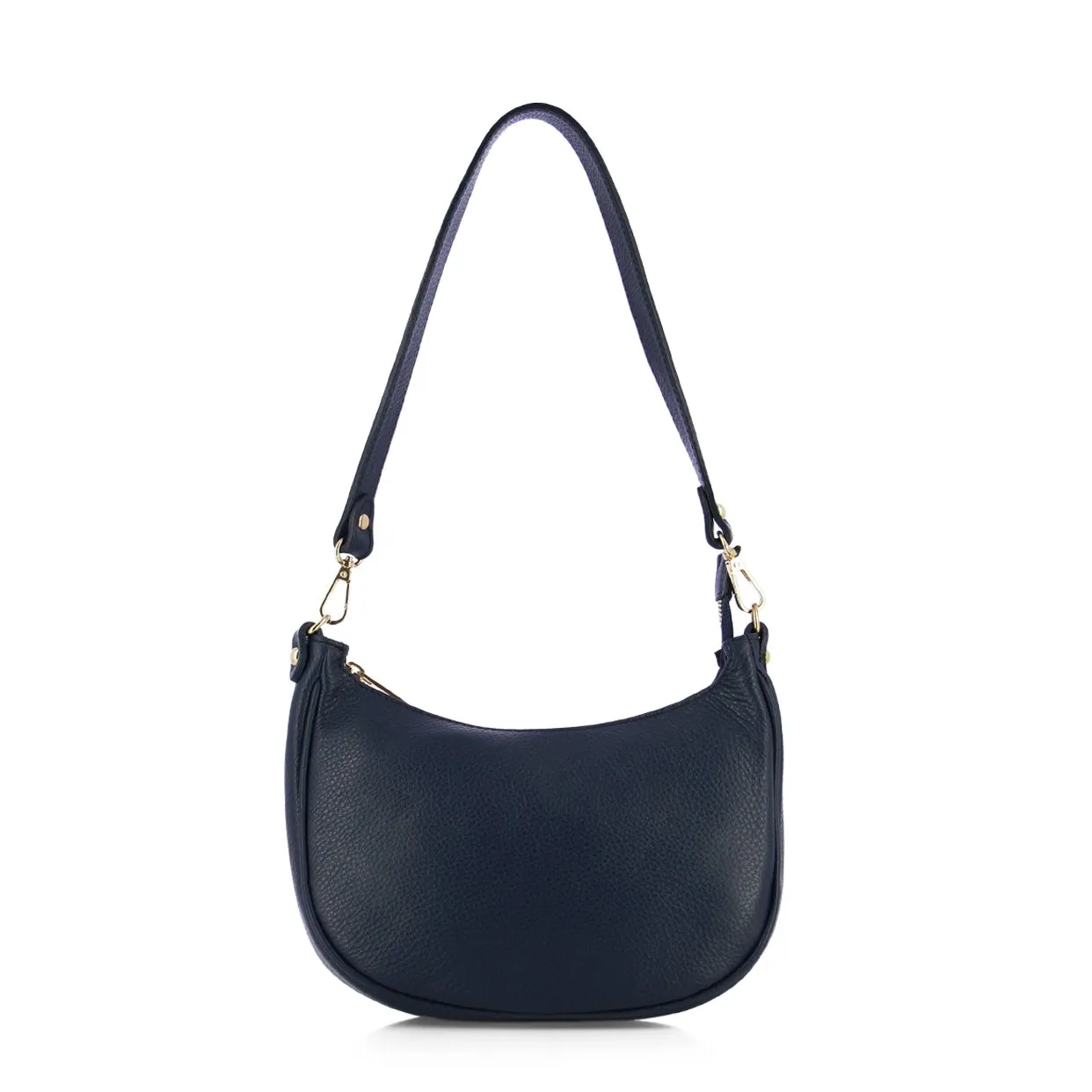 Classic Leather Shoulder Bag -Blue