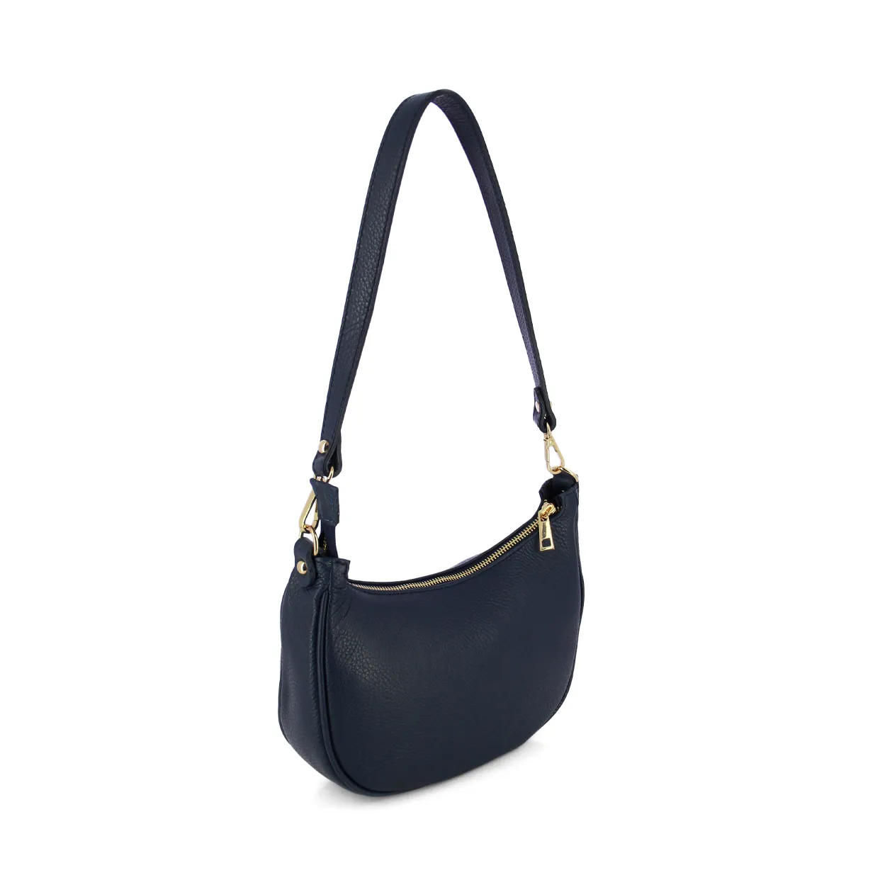 Classic Leather Shoulder Bag -Blue