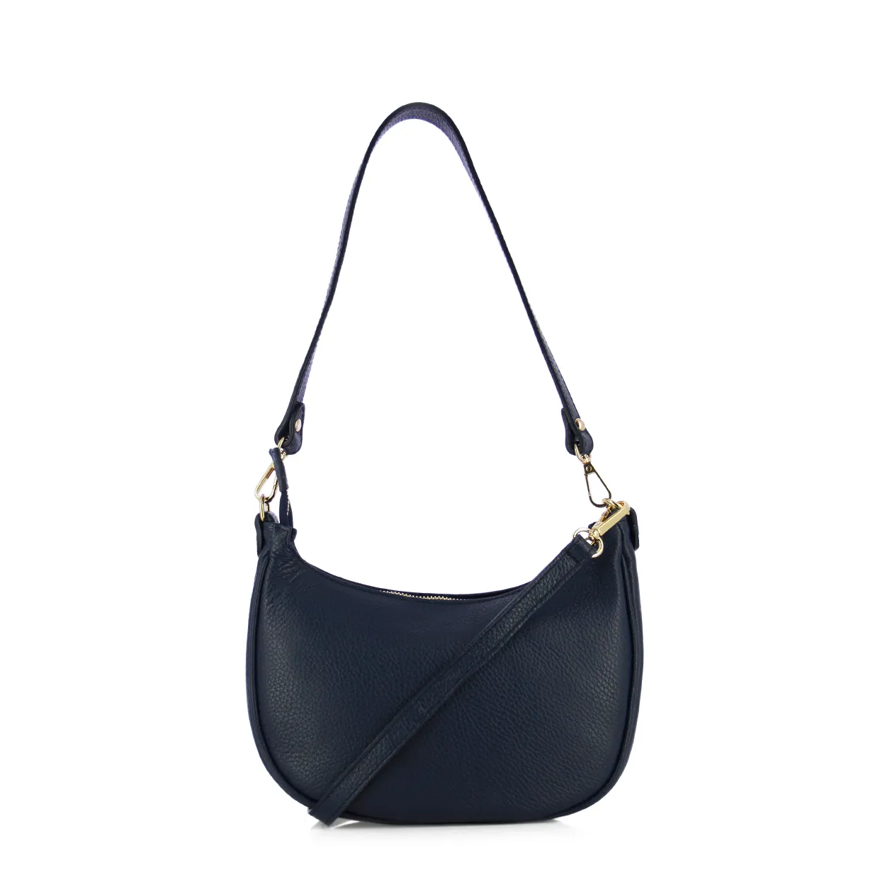 Classic Leather Shoulder Bag -Blue