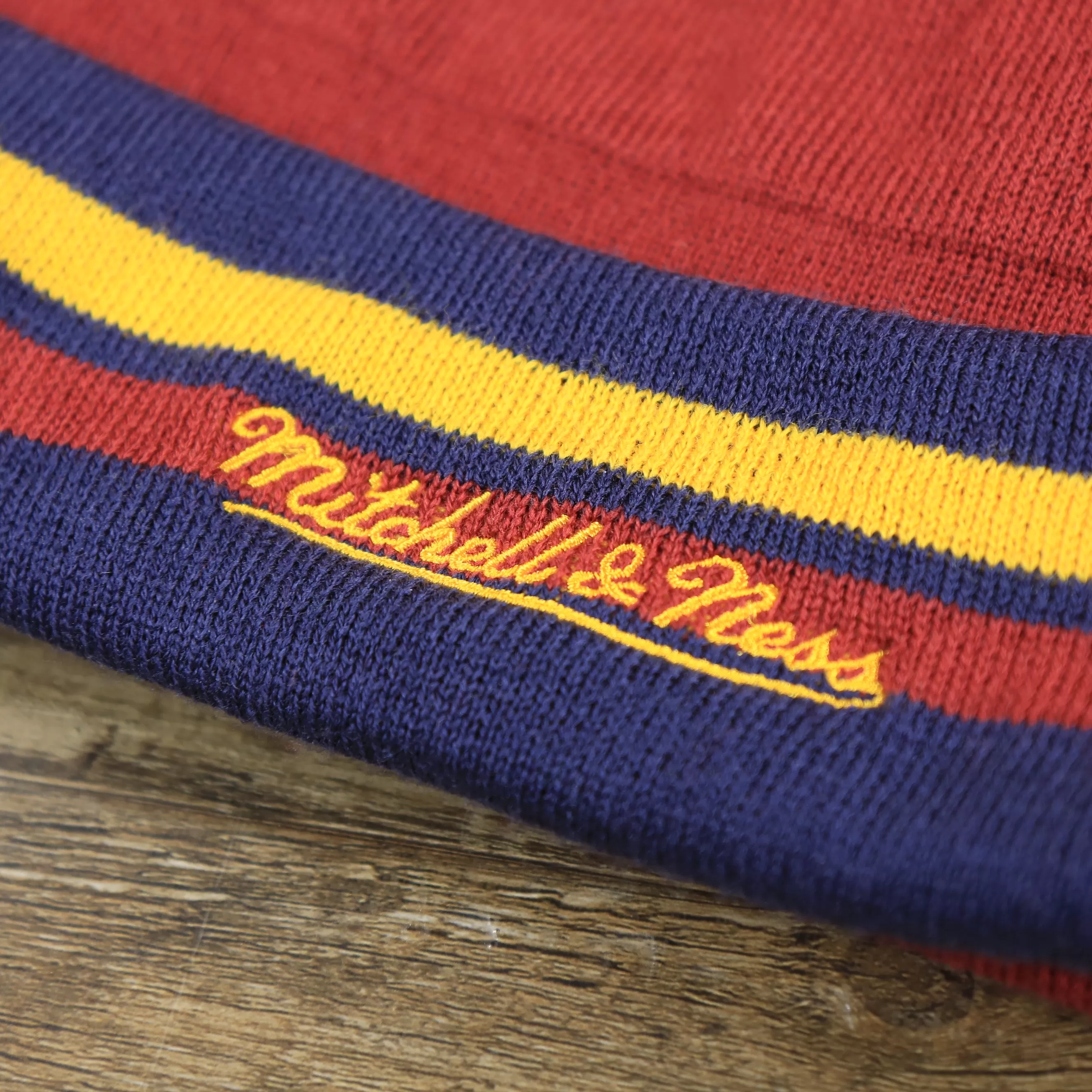 Cleveland Cavaliers Retro Logo Two Sided Cuffed Winter Beanie | Maroon And Navy Blue Winter Beanie