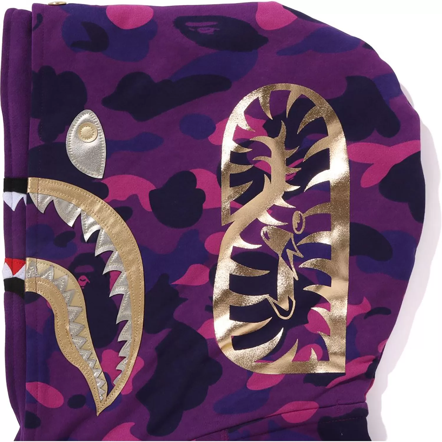 COLOR CAMO DOUBLE SHARK FULL ZIP HOODIE MENS