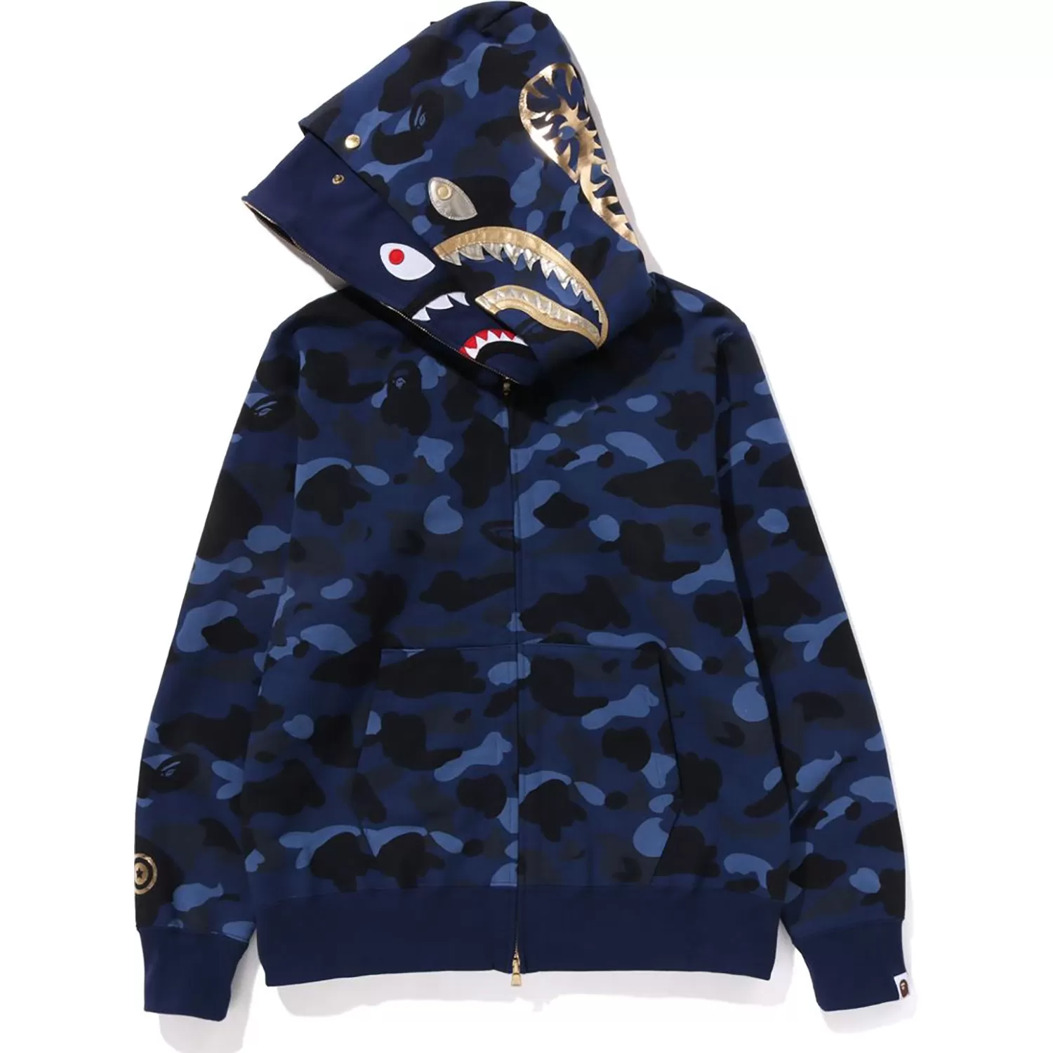 COLOR CAMO DOUBLE SHARK FULL ZIP HOODIE MENS