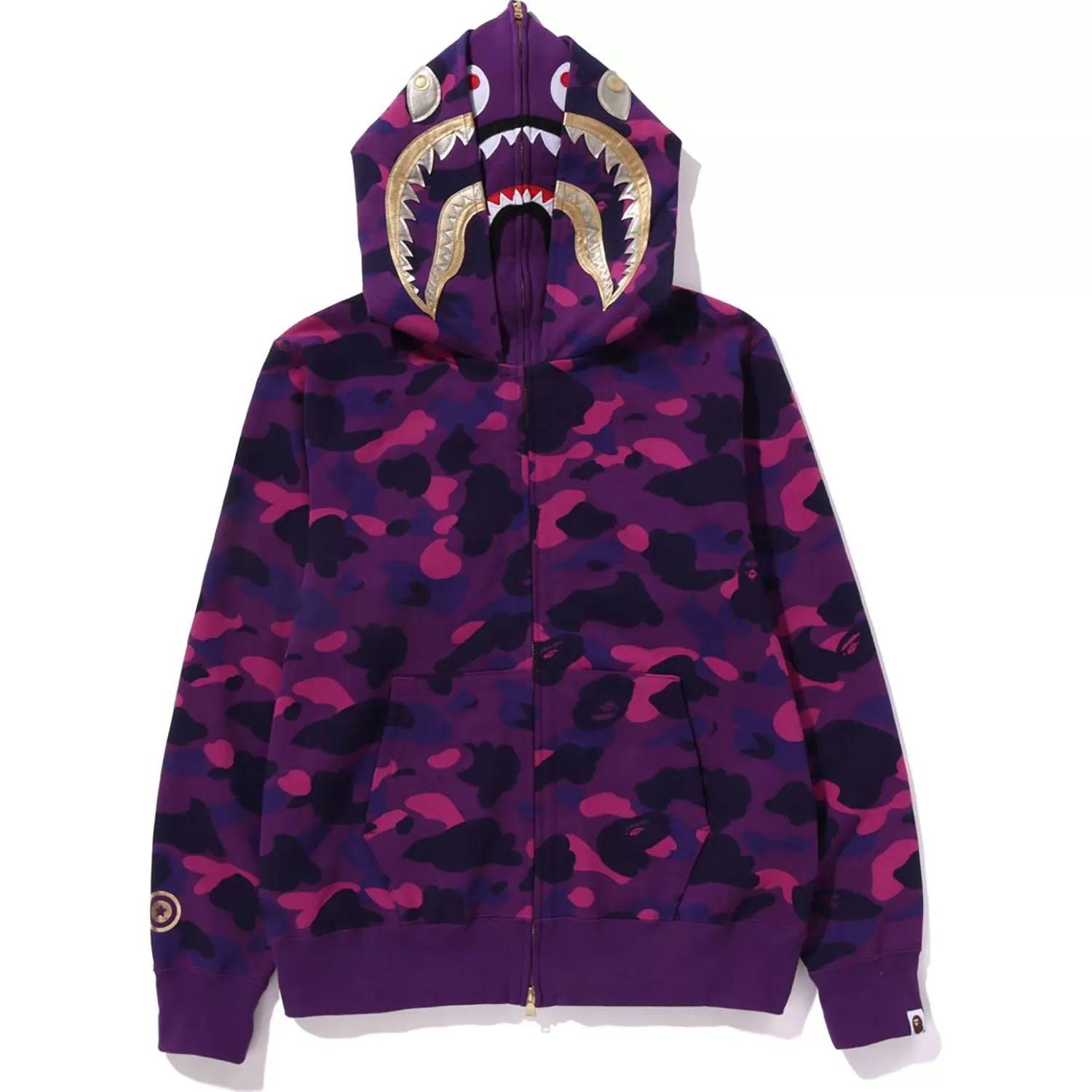 COLOR CAMO DOUBLE SHARK FULL ZIP HOODIE MENS