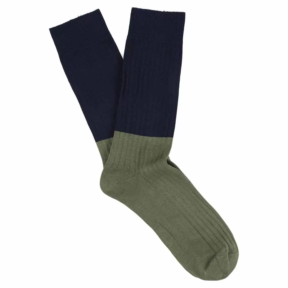 Colour Block Socks Blue / Olive