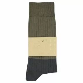 Colour Block Socks Green / Grey