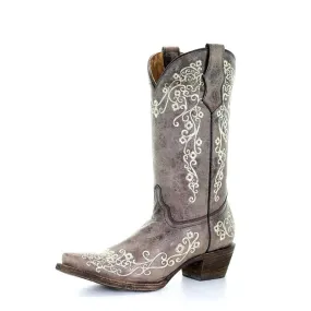 Corral Teen Brown/ Bone Embroidery Western Boot