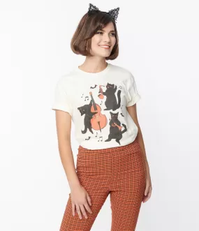 Cream Jazz Cats Unisex Graphic Tee