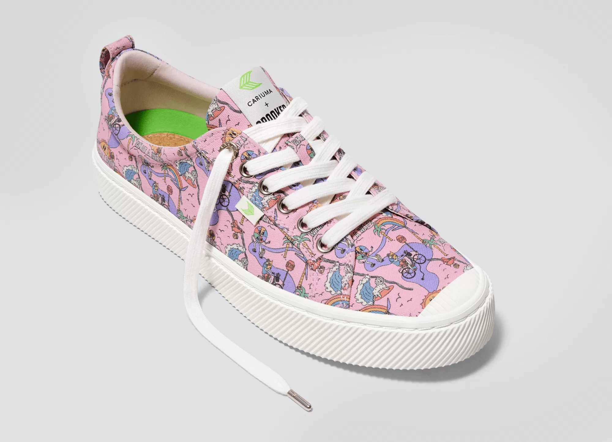 Crooked OCA Low Rose Graphic Print Canvas Sneaker Men