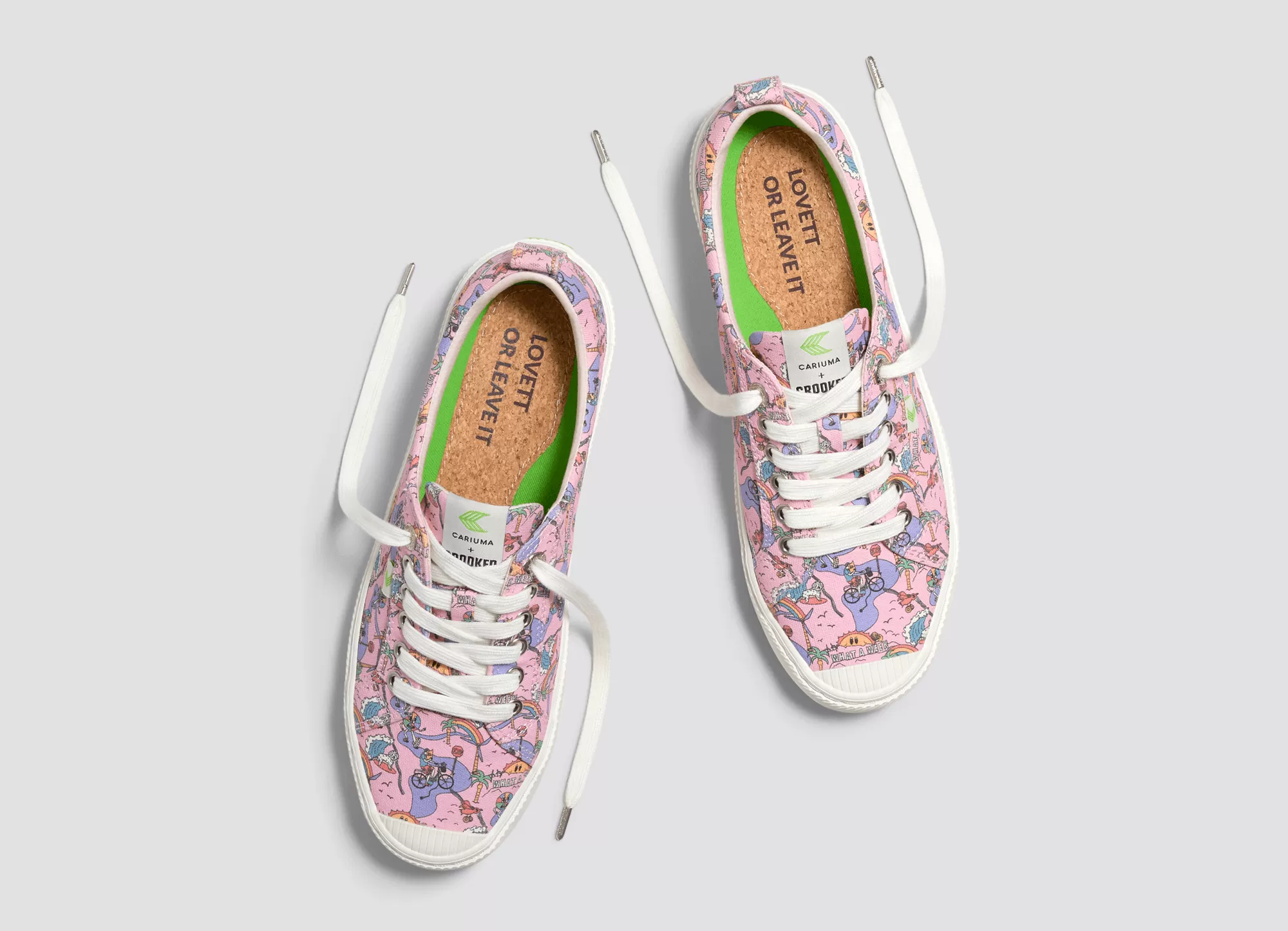 Crooked OCA Low Rose Graphic Print Canvas Sneaker Women