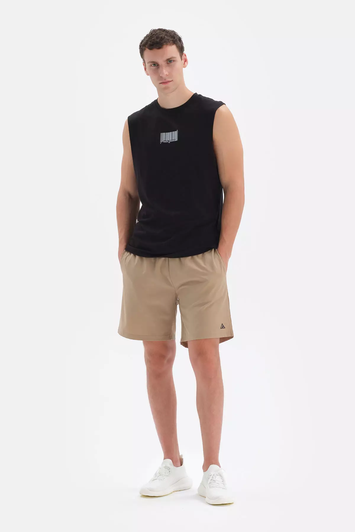 DAGİ Black T-shirt, Crew Neck, Regular Fit, Sleeveless Activewear for Men