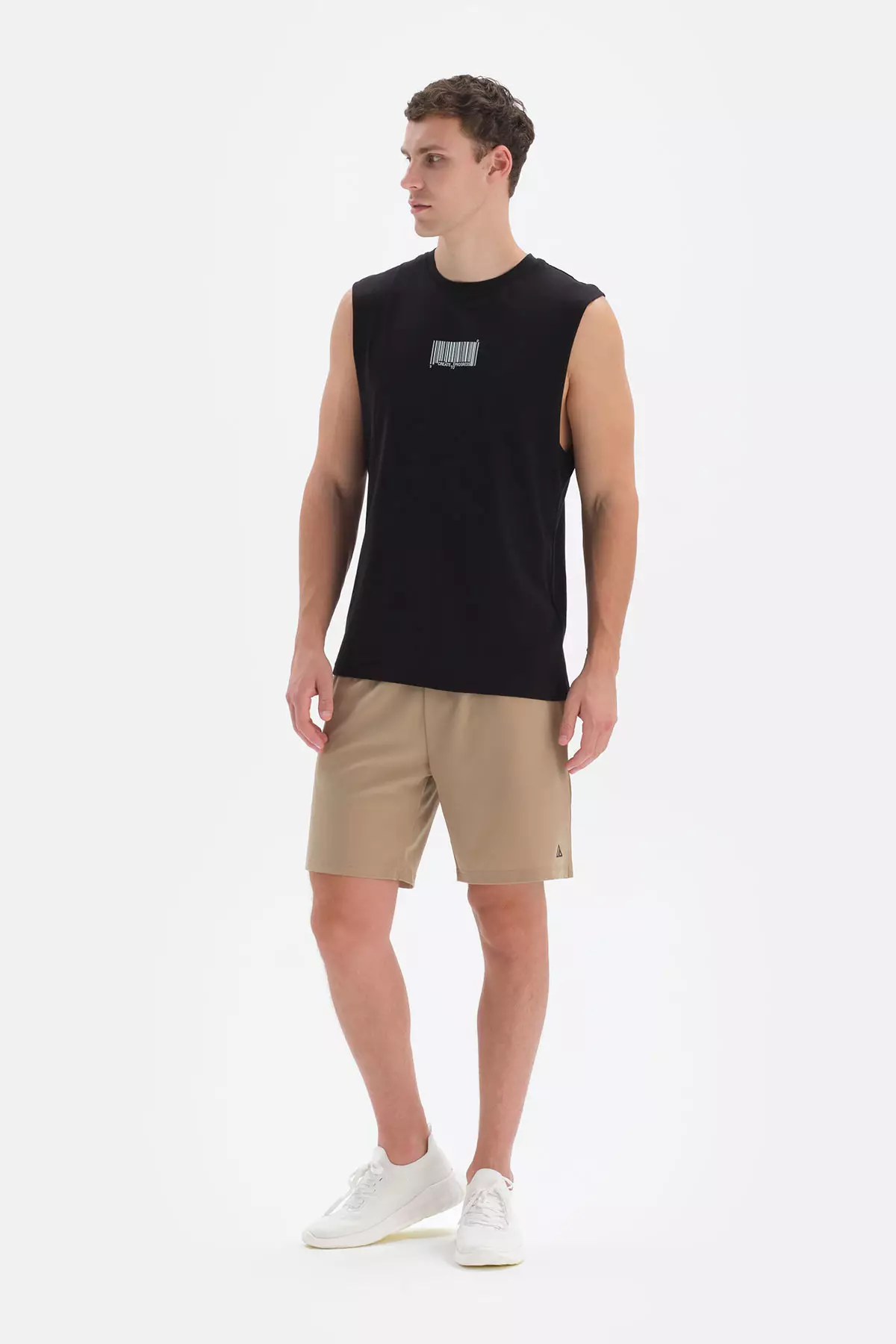 DAGİ Black T-shirt, Crew Neck, Regular Fit, Sleeveless Activewear for Men