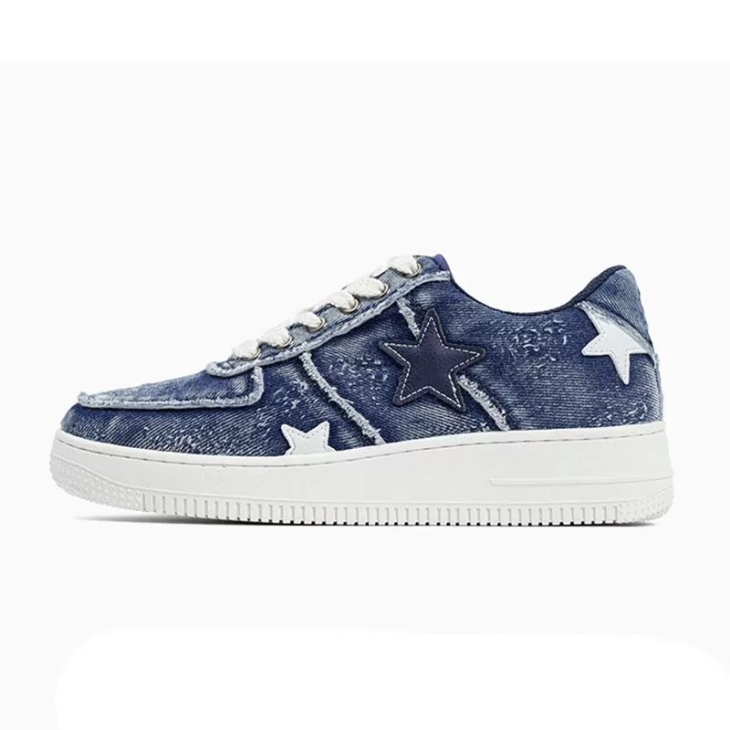 Denim Stars Retro Casual Shoes Blue 