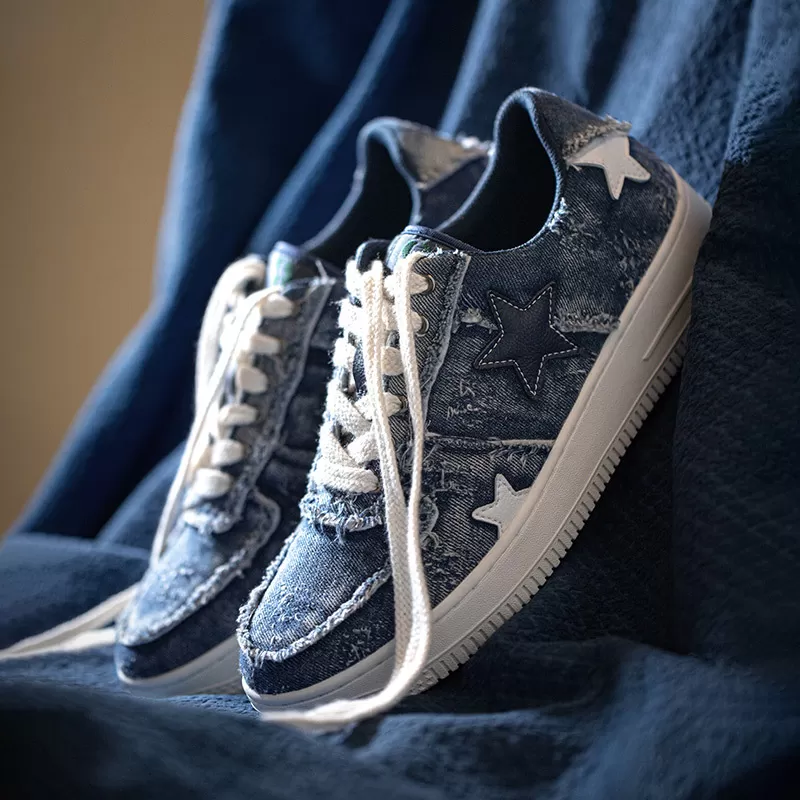 Denim Stars Retro Casual Shoes Blue 