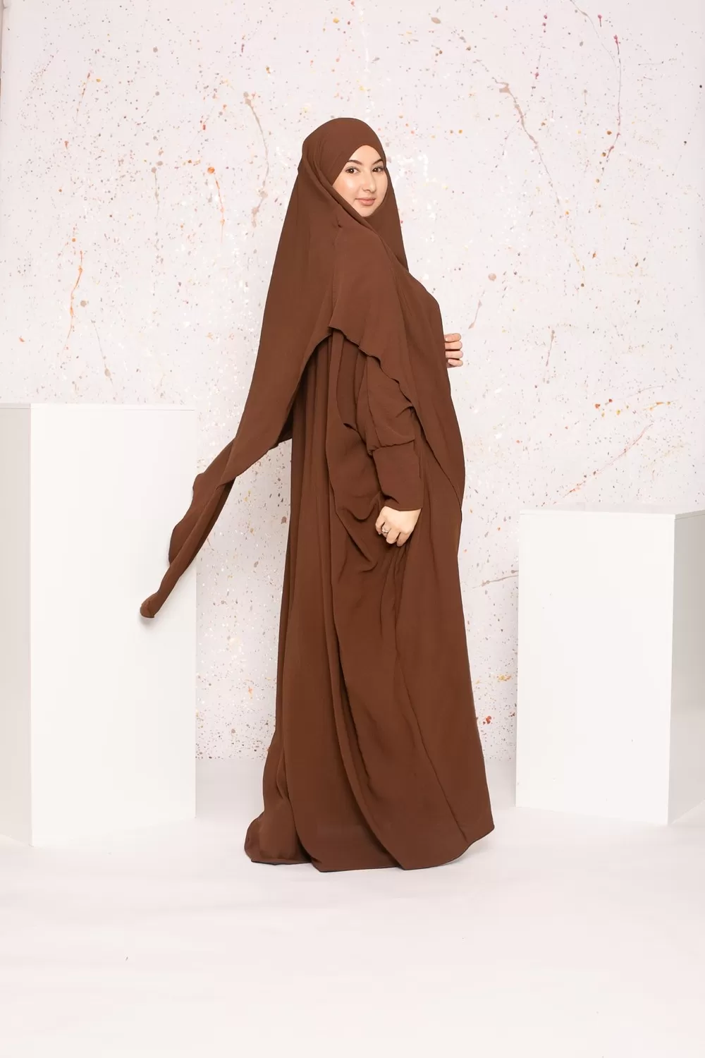 Ensemble abaya khimar jazz choco