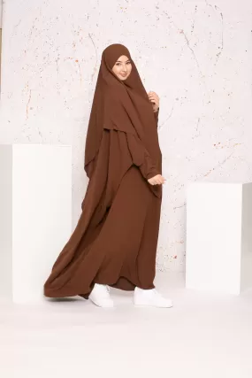 Ensemble abaya khimar jazz choco