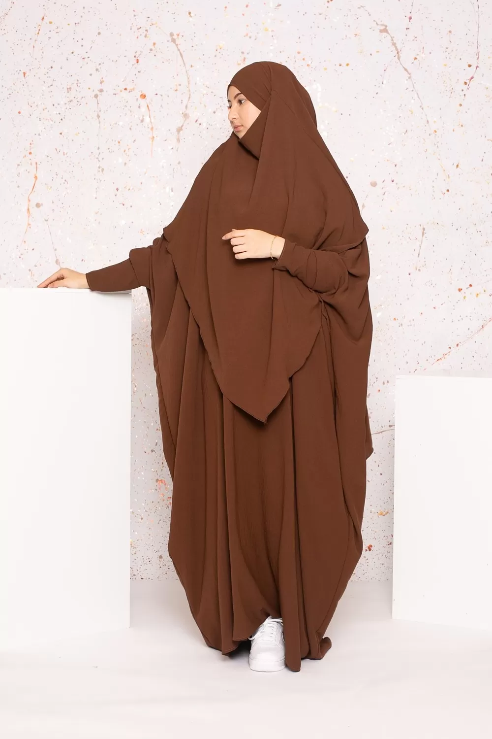 Ensemble abaya khimar jazz choco