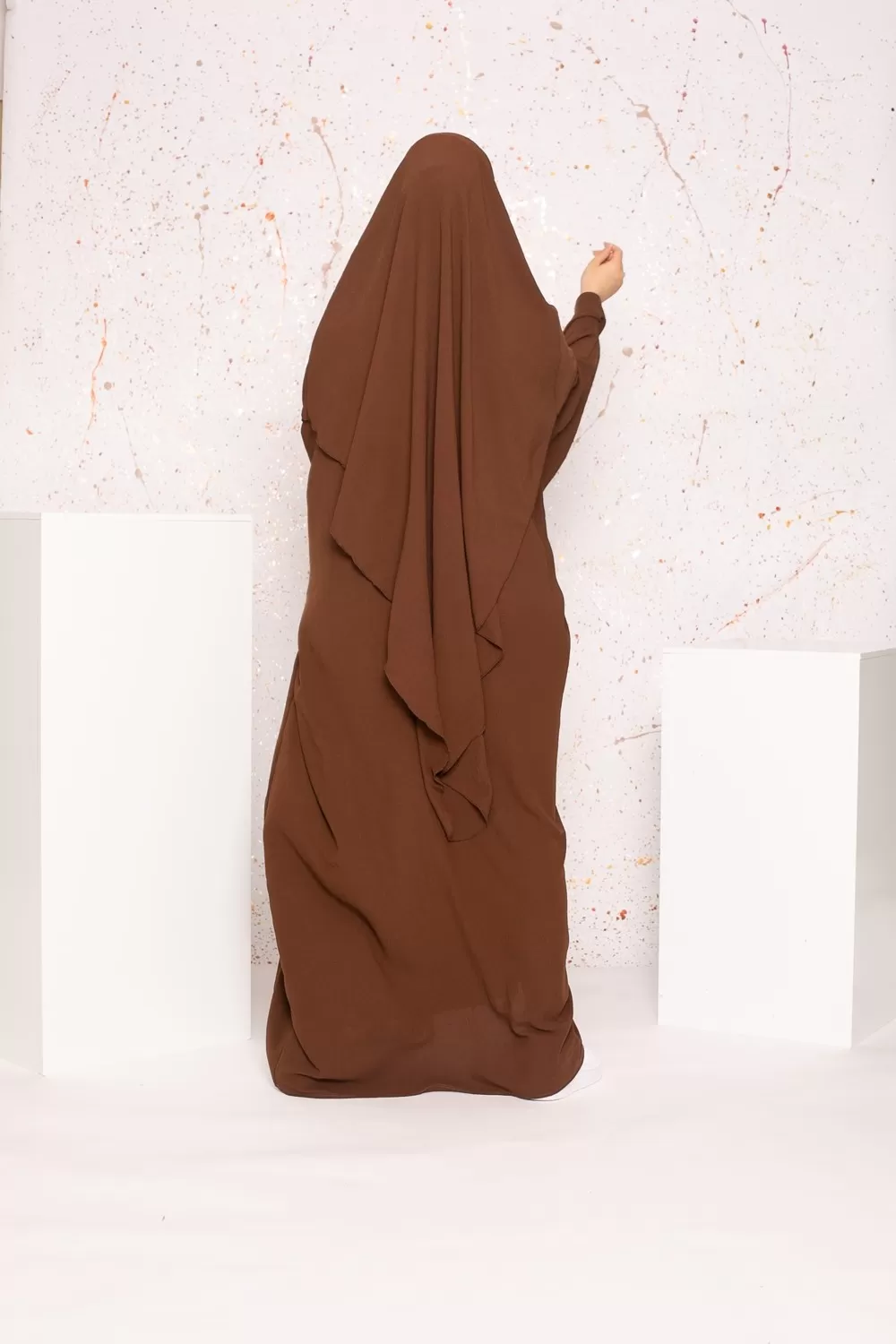 Ensemble abaya khimar jazz choco